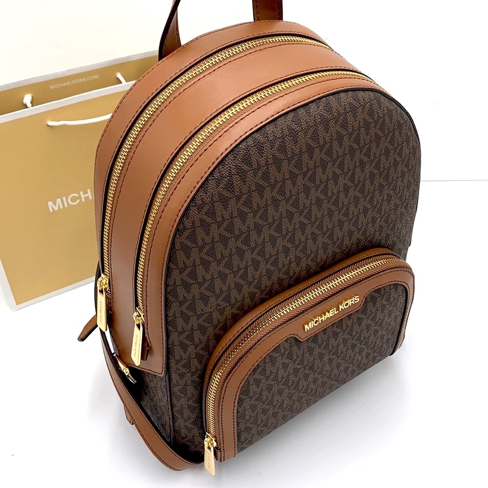 MICHAEL KORS JAYCEE MEDIUM BACKPACK BROWN SIGNATURE COLOR - Picture 3 of 16